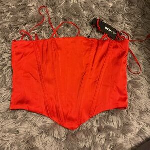 Red satin corset